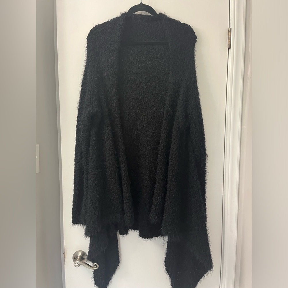 Fashion Nova Black Off-the-Shoulder Cozy Cardigan - Picture 3 of 11